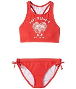 Billabong L109952 Girls Red Sol Searcher High Neck Bikini Set Size 6X - Picture 1 of 3