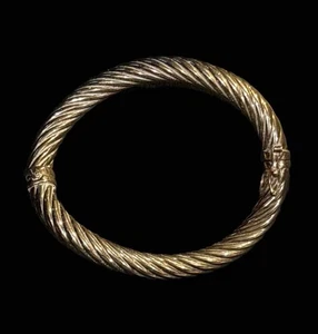 JCM Gold Vermeil 925 Italien Scharnier Armreif Dreharmband Sterlingsilber 8" - Bild 1 von 5