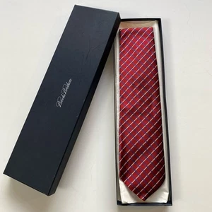 Brooks Brothers Silk Tie w/ Box Red White Blue Lattice Check NEW w/ Tags USA - Picture 1 of 8