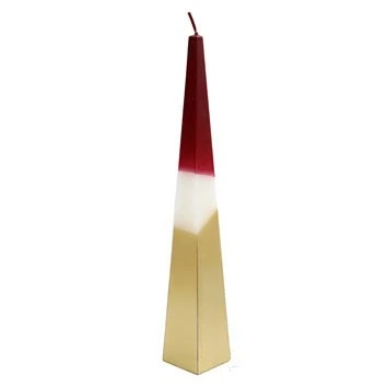 Pyramidenkerze 32 cm rot und gold - Bild 1 von 1