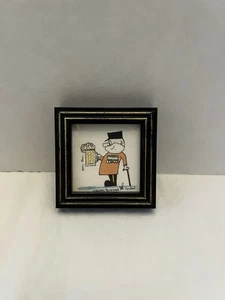 Piccola cornice nera London Art Beefeater bere birra 2,5 x 2,5 pollici cornice - Foto 1 di 5