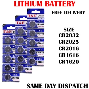 C2032 Battery CR2032 CR2025 CR2016 CR2430 CR2450 Coin Button 3v Cell Lithium UK - Picture 1 of 8
