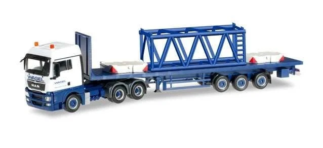 MAN TGX XLX SEMITRAILER GIRDER MAST 6M WASEL KRANE Herpa 304696 Auto Trucks Cami - Immagine 1 di 1