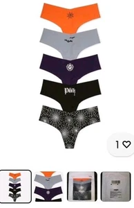 Neu mit Etikett Victoria’s Secret PINKES Halloween 5er-PACK UNSICHTBARER TANGA HÖSCHEN SMALL - Bild 1 von 6