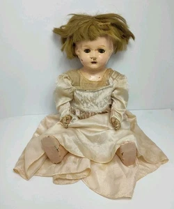 Antiguo vestido realista de dientes con ojos dormidos para niña composición muñeca siglo 19" - Imagen 1 de 16