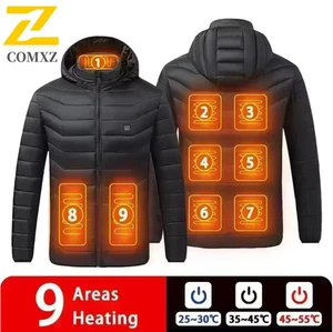 GIUBBOTTO RISCALDATO USB UOMO DONNA 9 ZONE TERMICHE IMPERMEABILE INVERNALE CALDO - Foto 1 di 9