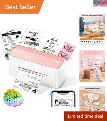 241BT Pink Shipping Label Maker - Monochrome Thermal Printer for Small Business - Image 1 of 4