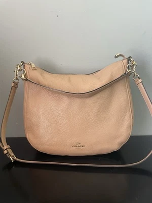 COACH Elle Hobo Convertible Crossbody/ Shoulder Bag Sand Pebbled Leather F31399 - Image 1 of 4