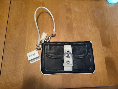 Muñequera grande Coach Soho nueva con etiquetas F40574 níquel/negro Foto 1 de 4