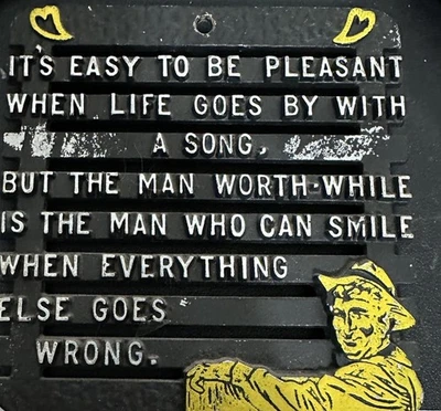 Remache de hierro fundido vintage pared granja cocina HOMBRE QUE PUEDE SONREÍR TODO Foto 1 de 2