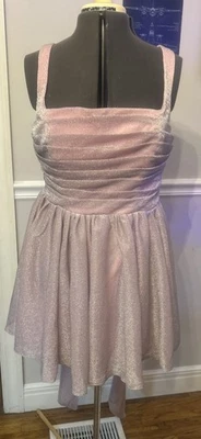 Sparkly Tulle Dusty Rose Short Formal Homecoming Mini Cocktail Dress Size 16 - Image 1 of 4