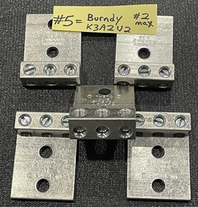 {#5}~Burndy K3A2U2  Mechanical Lug,# 2 Max, 3 Conductor, 2 Hole,5-Offered - Picture 1 of 2