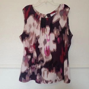 Calvin Klein Plisado Estampado Multicolor Shell Talla XL Extra Grande Rosa Granate - Imagen 1 de 14