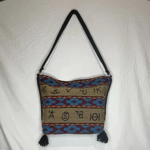 El Paso Saddle Blanket Company Shoulder Bag Rhinestone Rose Fringe Ends NWOT - Picture 1 of 9