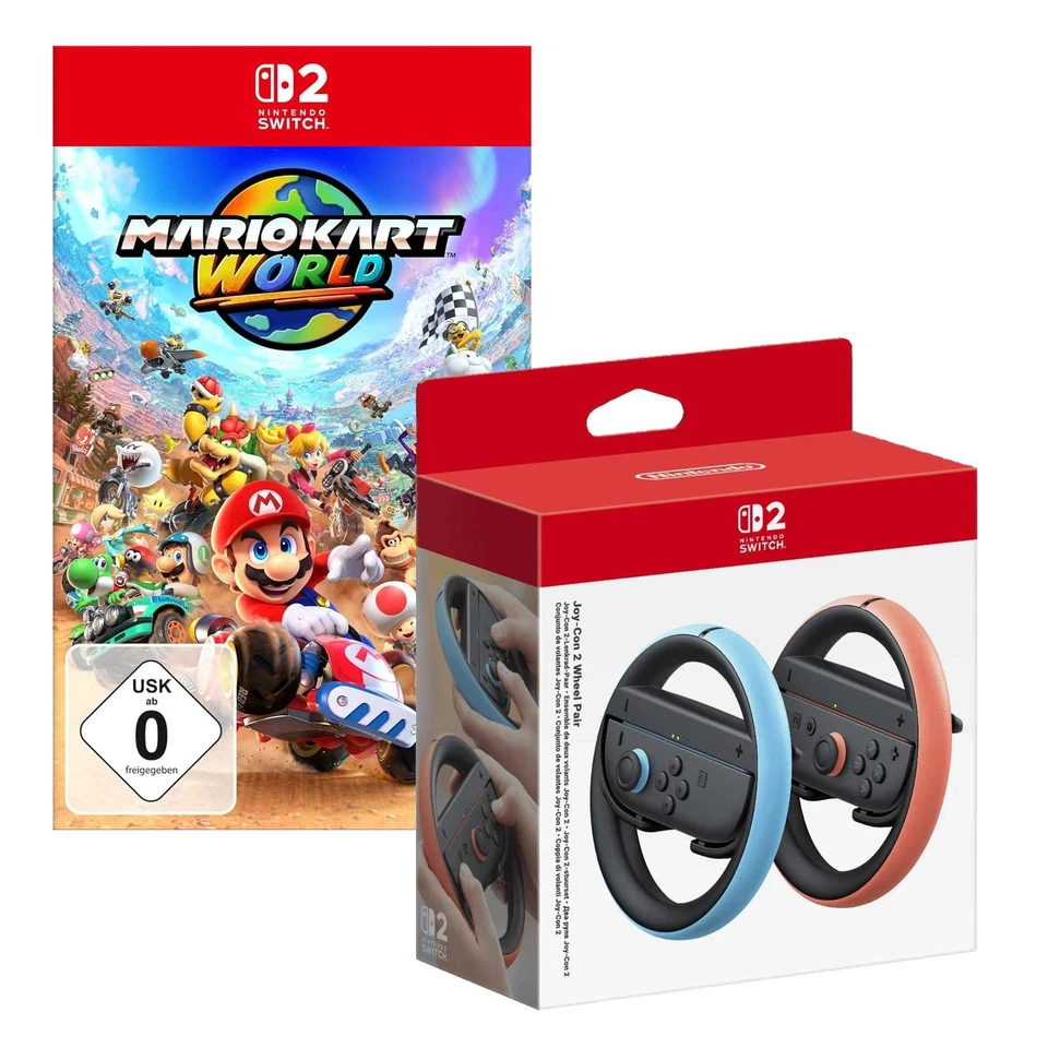 Mario Kart World oder mit 2x oder 4x Lenkrad Auswahl Nintendo Switch 2 NEU&OVP - Bild 1 von 1