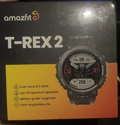 Amazfit A2170 T-Rex 2 Smartwatch GPS Ember Black  New - Image 1 of 2