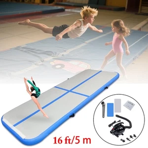 16 Fuß Kinder Air Track aufblasbare Ausbildung Tumbling Gymnastikmatte mit Pumpe - Bild 1 von 8