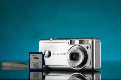 Canon PowerShot A400 Digital Camera Silver 3.2MP Zoom Lens Tested - Image 1 of 4