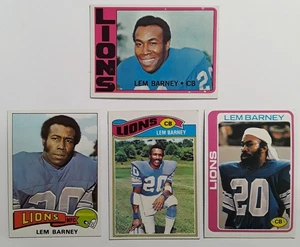 1970's Lem Barney Vintage Football Card Lot (4 ct) Detroit Lions HOF 1972-78 - Picture 1 of 2