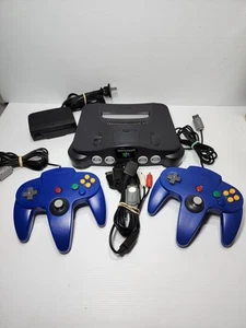 Genuine Nintendo N64 Console with 2 Controllers & Cords - Tested - READ WORKING - Picture 1 of 13