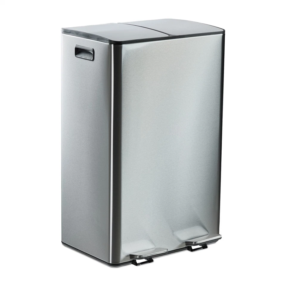 Mülleimer Mülltrennsystem Küchenabfallbehälter 2 Fächer Treteimer 2 x 30 Liter - Bild 1 von 1