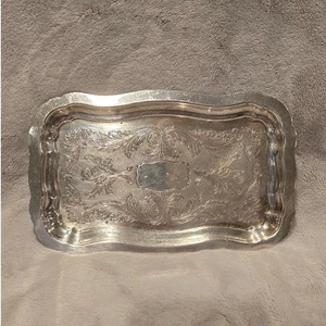 Vintage Oneida Community Tudor Plate #612 Silver Plated Ornate Serving Tray - Picture 1 of 6