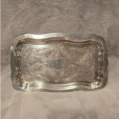 Vintage Oneida Community Tudor Plate #612 Silver Plated Ornate Serving Tray - Image 1 of 4