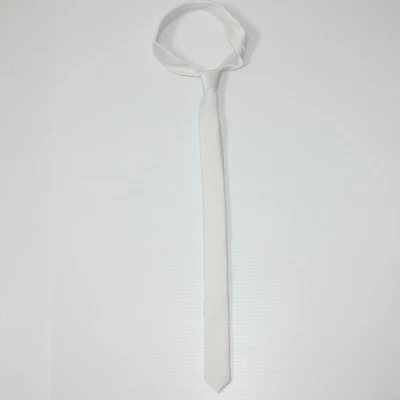 Vesuvio Napoli Boy's Narrow Extra Skinny White 1.5" Neck Tie One Size 6 7 8 9 10 - Image 1 of 2