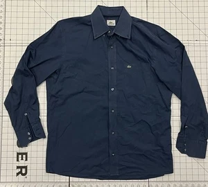 Lacoste Button Down Shirt Men’s Size 40 Navy Blue Long Sleeve Preppy Classic VTG - Picture 1 of 3