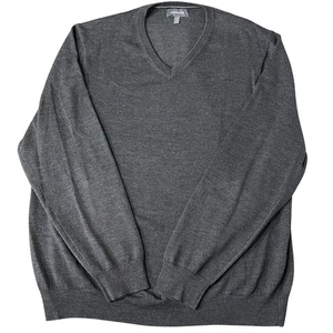 Bonobos Merino Wool V-Neck Sweater Mens XL Gray Lightweight Soft Knit Pullover - Picture 1 of 6