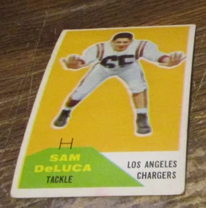1960 Fleer Sam DeLuca #89 AFL football card - Los Angeles Chargers - VG - Picture 1 of 2