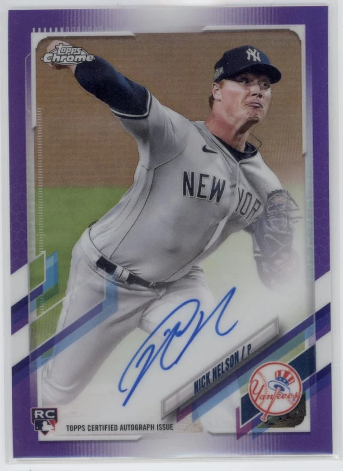 2021 Nick Nelson Topps Chrome Purple Refractor Auto RC 170/250 #RA-NNE (D503) - Image 1 of 1