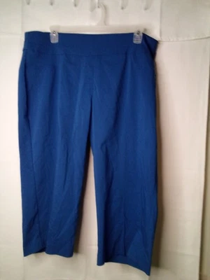 Ruby Rd Capri Pants Women 22W 22 Slimming Contour Waistband Blue - Image 1 of 4
