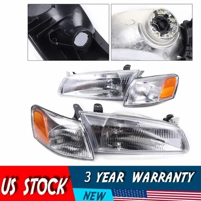 Left+Right Headlights Headlamps w/ Corner Lights Set For 1997-1999 Toyota Camry Foto 1 de 4