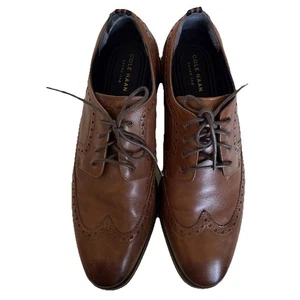 Cole Haan Grand 36 Series Men's Brown Leather Wingtip Shoes C30100 Size 8.5M - Picture 1 of 15