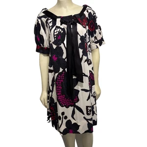 Vestido Diane von Furstenberg DVF 8 Floral Seda Hasta la Rodilla Manga Corta - Imagen 1 de 5