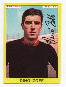 DINO ZOFF Figurina Autografata Signed Soccer Sticker Mantova Panini 1966–1967 - Foto 1 di 3