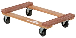Vestil HDOR-1830-12 Rubber End Hardwood Dolly, 1200 lb 30" L x 18" W x 7" H Deck - Picture 1 of 1