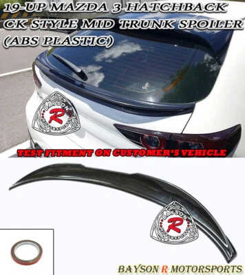 Fits 19-26 Mazda 3 Hatchback 5dr CK-Style Rear Mid Trunk Spoiler Wing (ABS) - Image 1 of 4