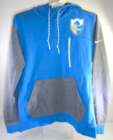 Nike NFL Team Apparel LA Chargers Hoodie Sweater MEDIUM Powder Blue Shield Crest Cover