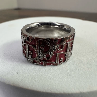 Anillo Trotter Christian Dior Vintage Talla 6 Rojo Foto 1 de 4