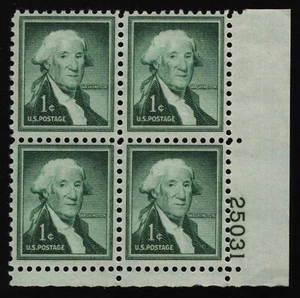 #1031 1c Washington, Plate Block [25031 LR] Mint **ANY 5=FREE SHIPPING** - Picture 1 of 1