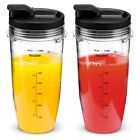 2 Pack Replacement 24 Oz Blender Cups With Lid For  Ninja Auto Iq3185