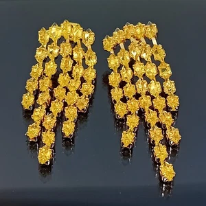 18K Gold gefüllt atemberaubend italienisch simulierter Turmalin 18ct GF Wasserfall Ohrringe - Bild 1 von 10