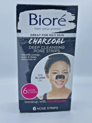 Bioré Charcoal Blackhead Remover Pore Strips Deep Cleansing Nose Removal nariz - Image 1 of 4