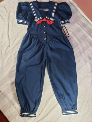 Traje de Marinero Jayne Copeland Niñas Vintage Nuevo de Lote Antiguo Azul Rojo Lazo Talla 8 Foto 1 de 4