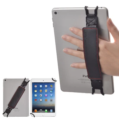 Security Elastic Hand Strap PU Holder for 7-10 Inch Tablets iPad Pro Galaxy Tab - Image 1 of 4