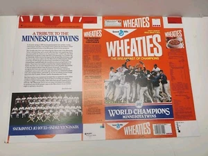 Wheaties 1987 Minnesota Twins World Champions Collector Box UNGLUED & UNFOLDED - Bild 1 von 7