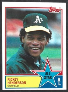 1983 Topps #391 Rickey Henderson card, Oakland Athletics HOF