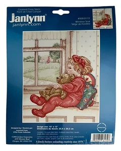 Janlynn Asiento Ventana Niña y Peluche Contado Punto de Cruz Kit NUEVO Sellado de Fábrica - Imagen 1 de 7